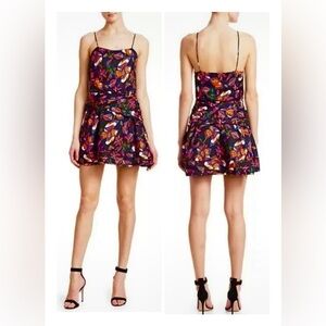 Derek Lam 10 Crosby SILK Black Floral Mini Dress NWT